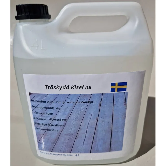Träskydd Kisel NS 5 liter, vattenbeständig trallimpregnering med silvergrå finish